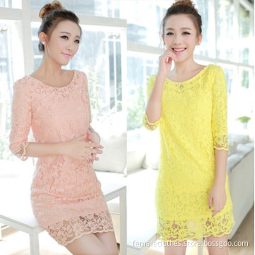 Hitz koreanska versionen var tunn spetsklänning stora gårdar Slim paket hip bottna klänning kvinnor/dress vestido robe vestito